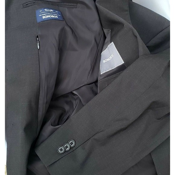 Bonobos Italian Performance Blazer Mason Solid Charcoal Men 38R Standard Fit NW - Picture 6 of 9